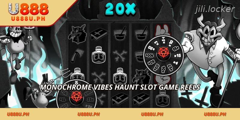 Monochrome vibes haunt slot game reels